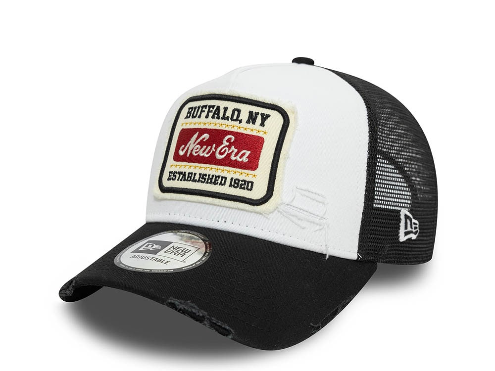 New Era Distressed Patch Two Tone 9Forty A Frame Trucker Snapback Cap