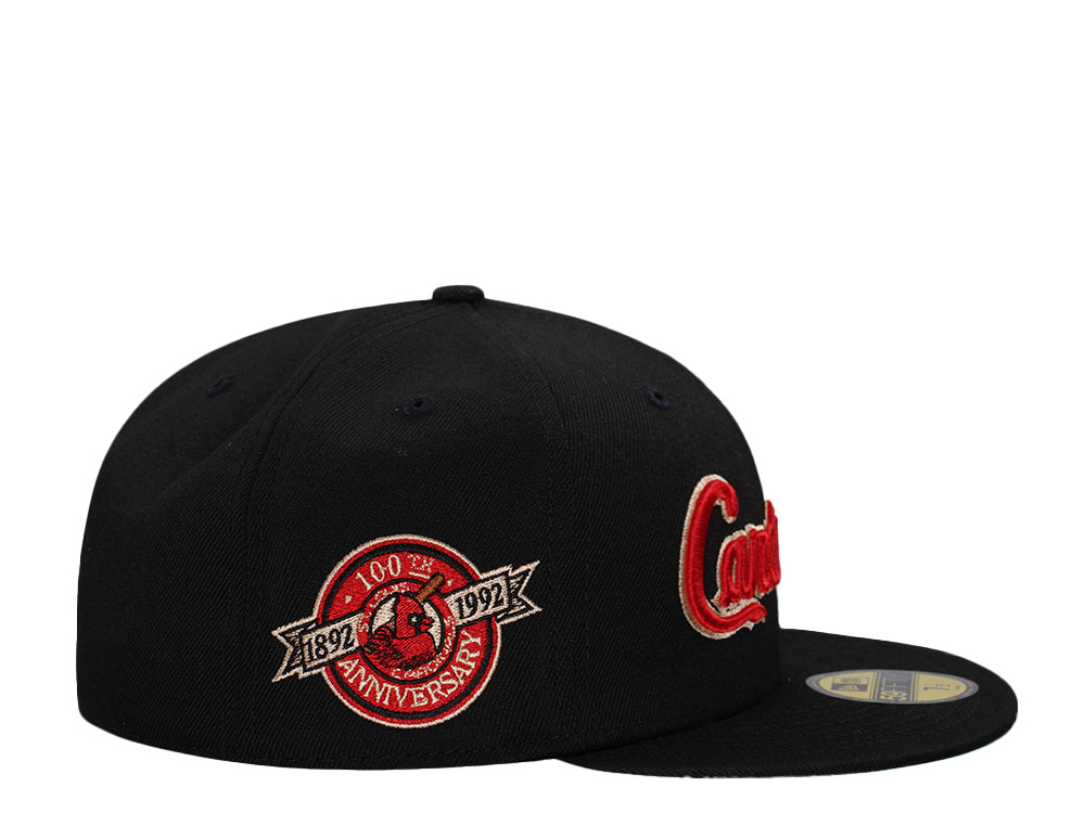 New Era St. Louis Cardinals 100th Anniversary Black Throwback Edition 59Fifty Fitted Cap