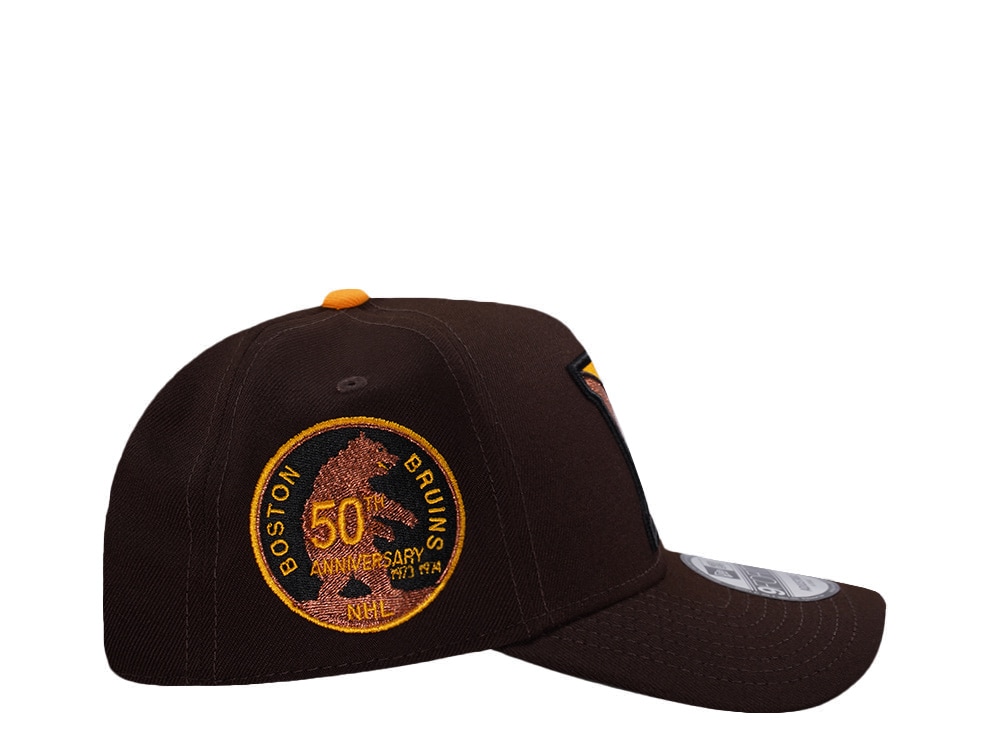 New Era Boston Bruins 50th Anniversary Burnt Wood Prime Edition 9Forty A Frame Snapback Cap