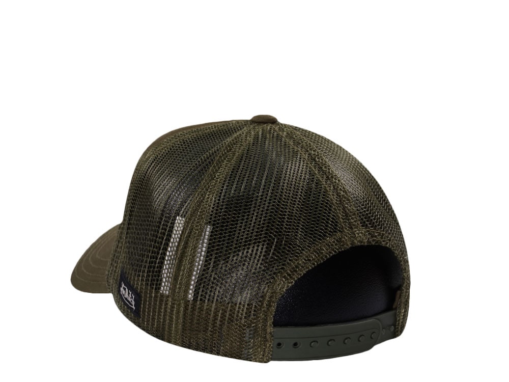 Von Dutch Script Olive Trucker Snapback Cap