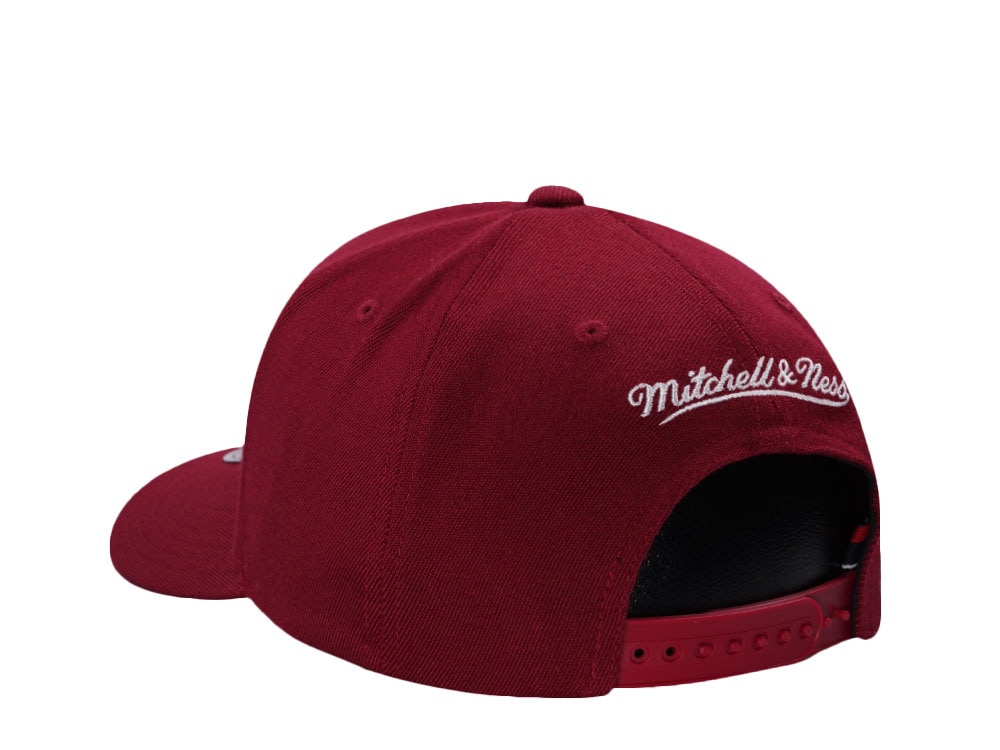 Mitchell & Ness Pinscript Maroon Classic Red Stretch Snapback Cap