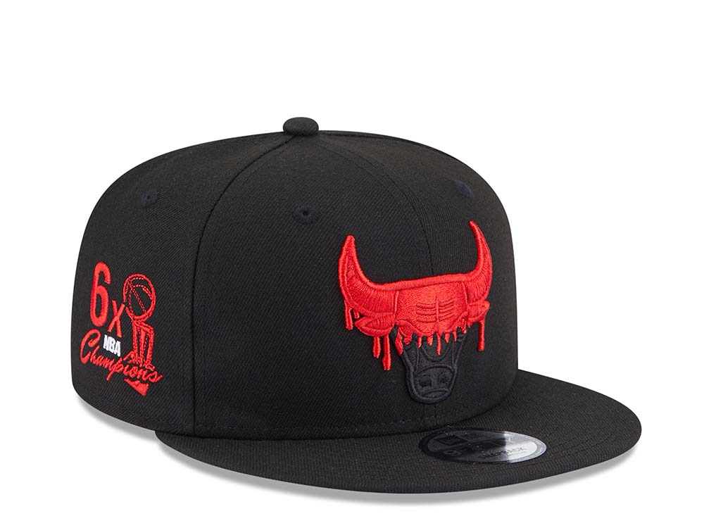 New Era Chicago Bulls Team Drip 6x Champions Black Edition 9Fifty Snapback Cap