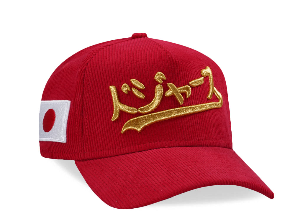New Era Los Angeles Dodgers Japan Corduroy Scarlet Prime Edition 9Forty A Frame Snapback Cap