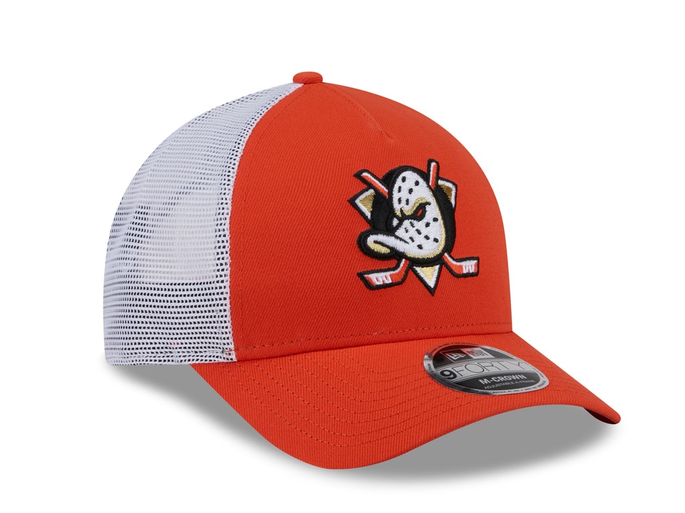New Era Anaheim Ducks Official Team Color Edition 9Forty M Crown A Frame Trucker Snapback Cap