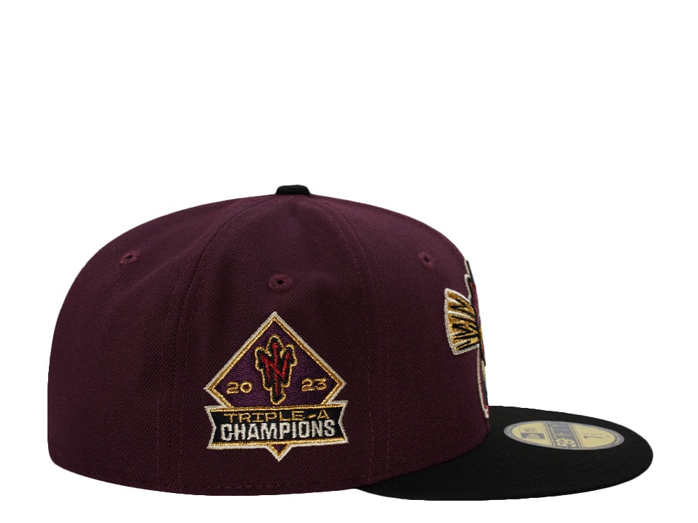 New Era Norfolk Tides Triple A Champions 2023 Maroon Two Tone Edition 59Fifty Fitted Cap