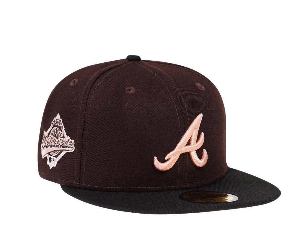 New Era Atlanta Braves World Series 1995 Dark Chocolate Peach Two Tone Edition 59Fifty Fitted Cap