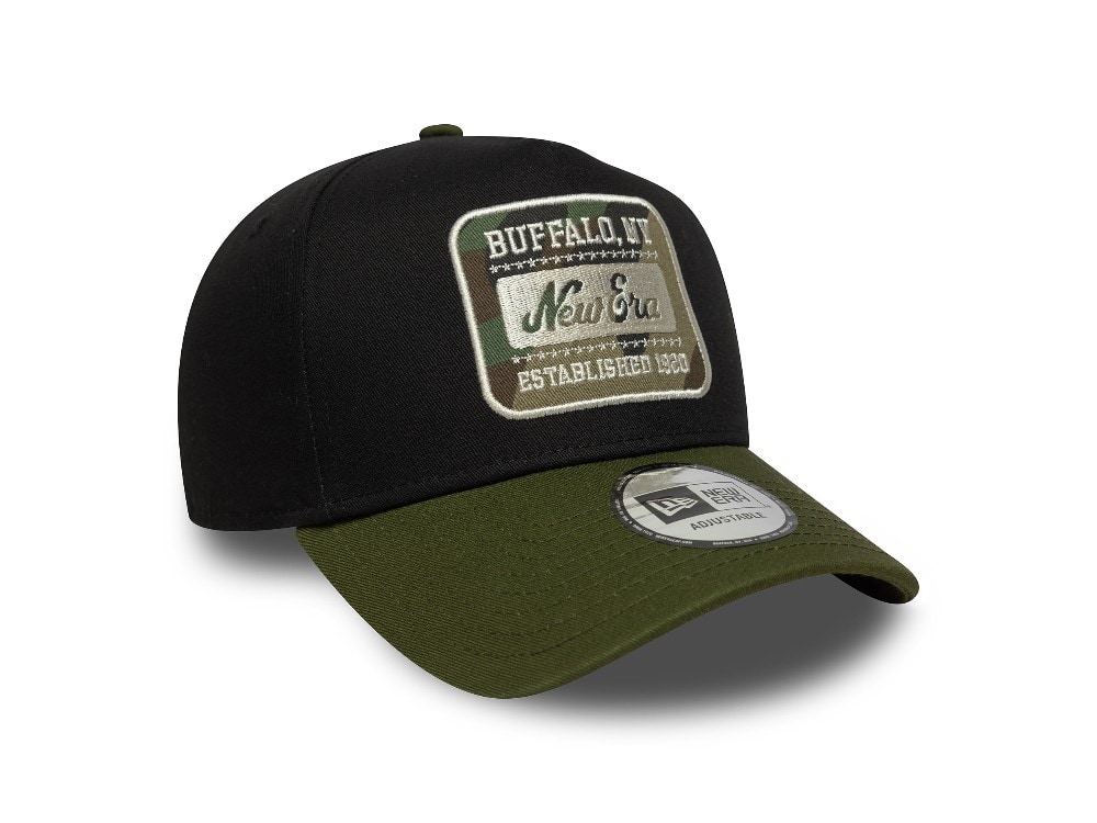 New Era Camo Patch Black 9Forty A Frame Snapback Cap
