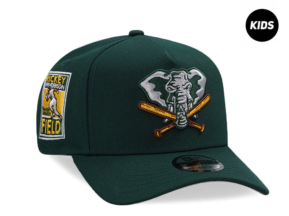 New Era Oakland Athletics Rickey Henderson Field Dark Green Prime Edition Kids 9Forty A Frame Snapback Cap