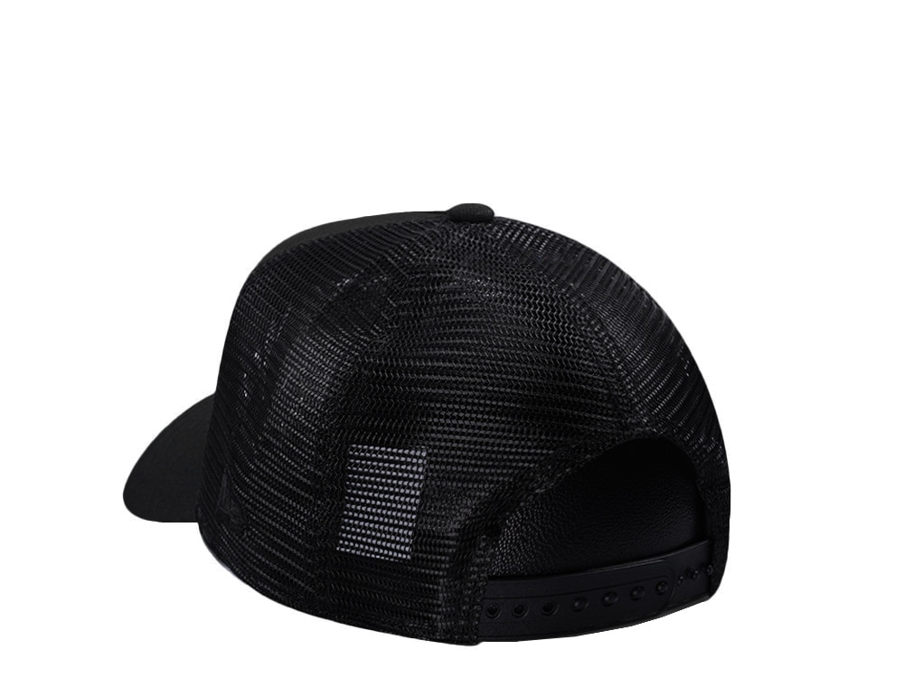 New Era Seattle Mariners Black On Black Edition 9Forty A Frame Trucker Snapback Cap