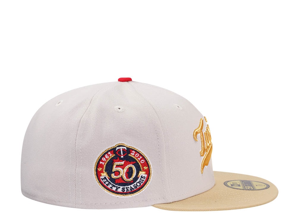 New Era Minnesota Twins 50th Season Stone Gold Two Tone Edition 59Fifty Fitted Cap