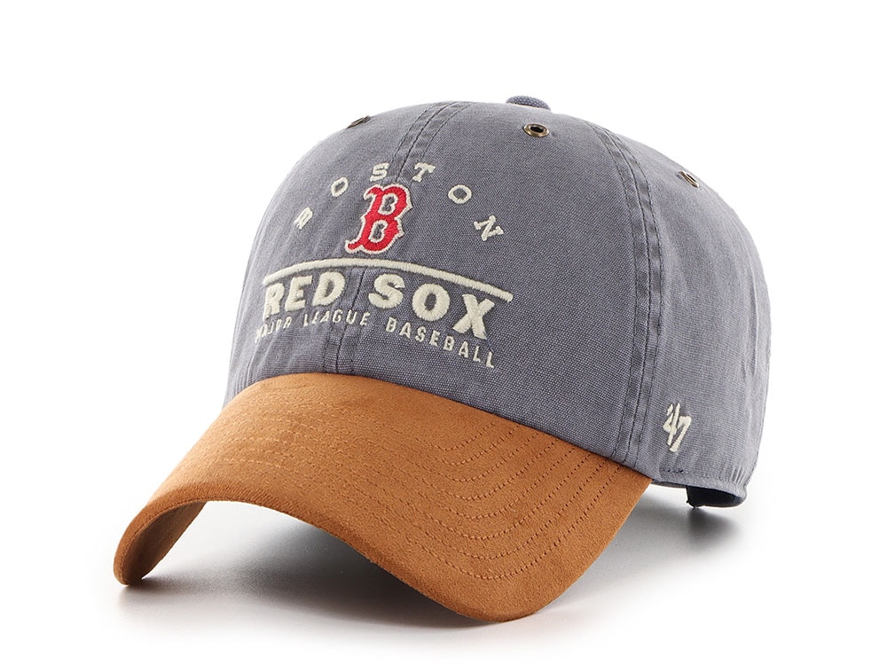 47 Brand Boston Red Sox Suede Visor Light Gray Clean Up Strapback Cap