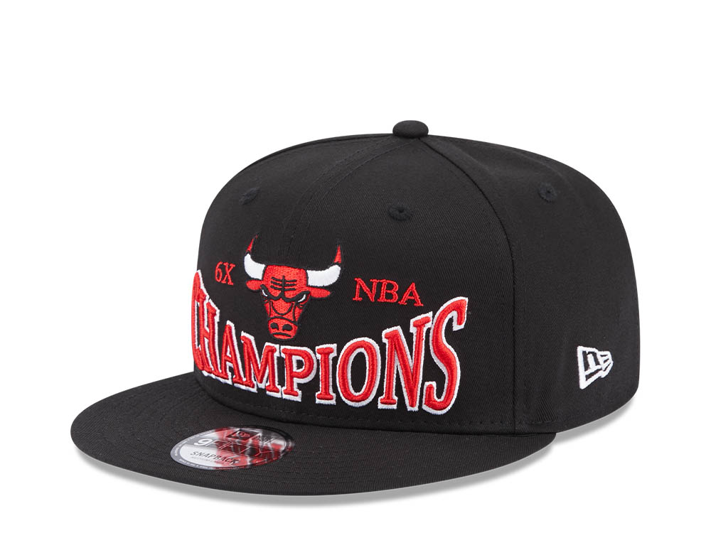New Era Chicago Bulls 6x NBA Champions Black 9Fifty Snapback Cap