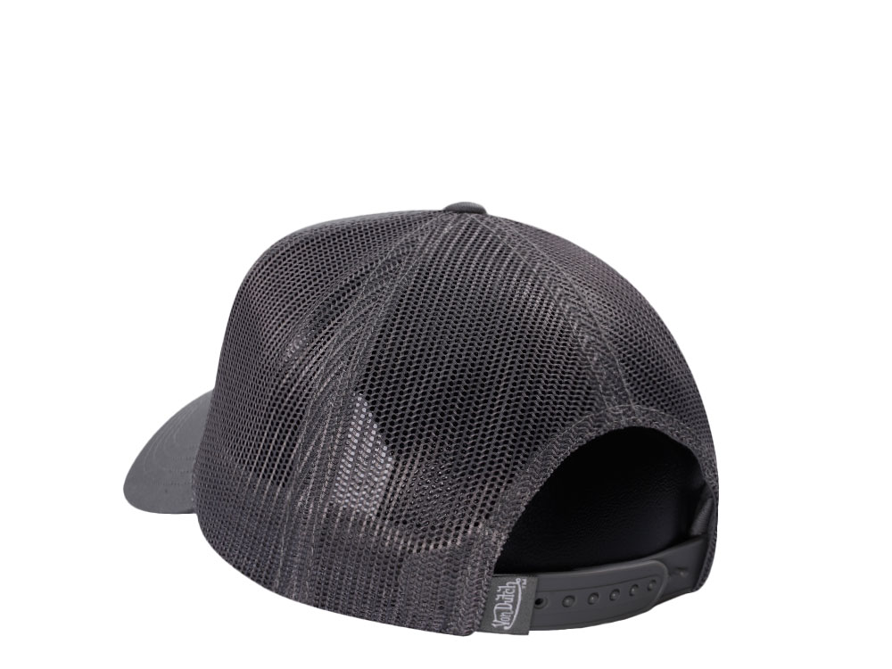 Von Dutch Rubber Logo Gray Edition Trucker Snapback Cap