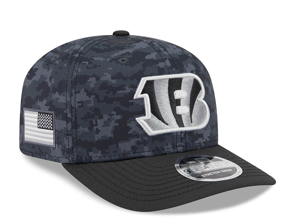 New Era Cincinnati Bengals NFL Salute to Service 2026 Digi Camo Black 9Seventy Stretch Snapback Cap