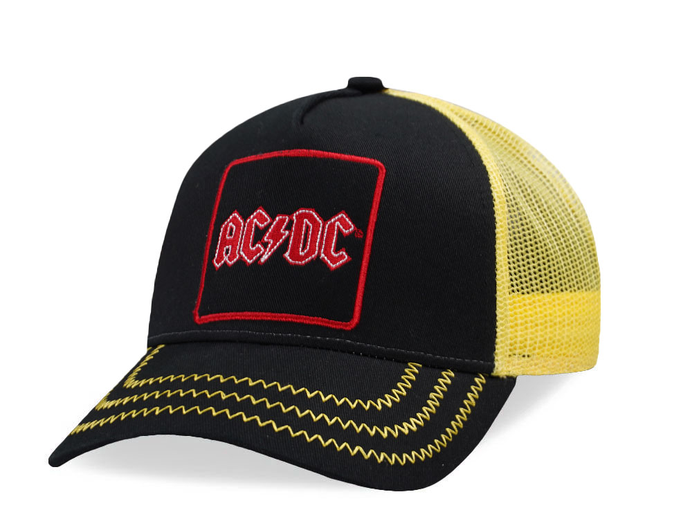 Amplified AC/DC Black Yellow Trucker Snapback Cap