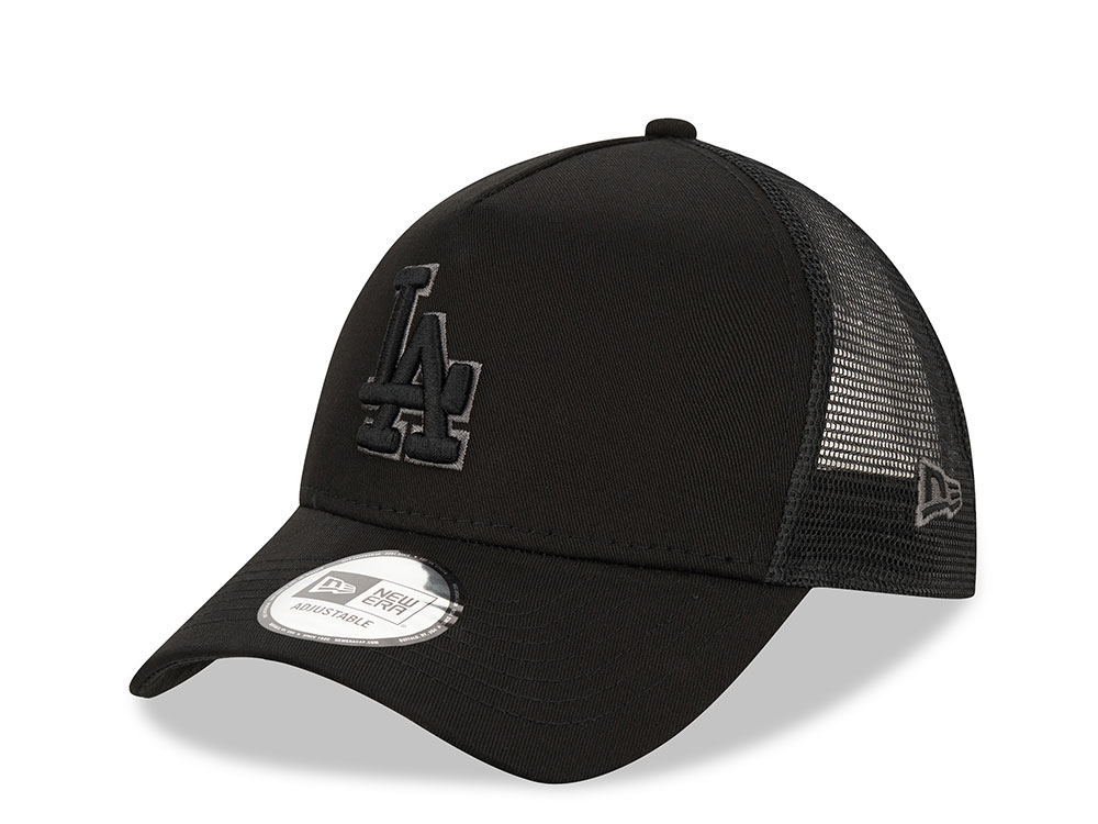 New Era Los Angeles Dodgers Black Graphite A Frame Trucker Snapback Cap