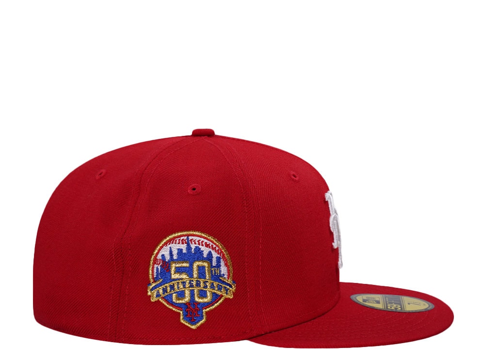 New Era New York Mets 50th Anniversary Scarlet Wool Prime Edition 59Fifty Fitted Cap