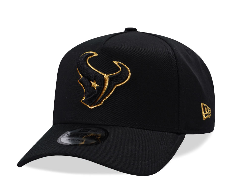 New Era Houston Texans Black Gold Edition 9Forty A Frame Snapback Cap