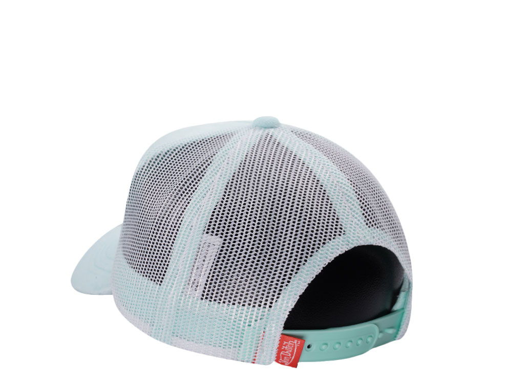 Von Dutch Oval Patch Light Teal Velour Edition Trucker Snapback Cap