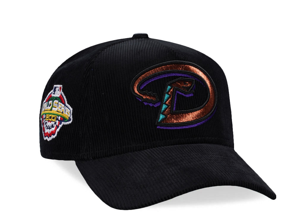 New Era Arizona Diamondbacks World Series 2001 Black Throwback Corduroy Edition 9Forty A Frame Snapback Cap