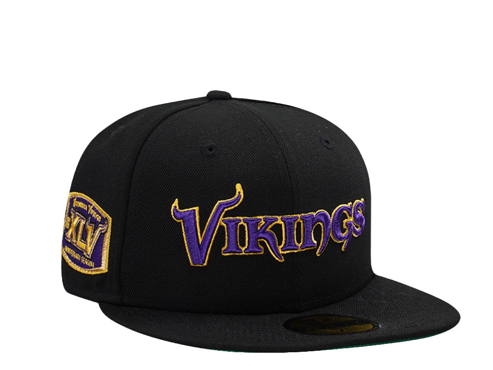 New Era Minnesota Vikings Script Black Prime Edition 59Fifty Fitted Cap