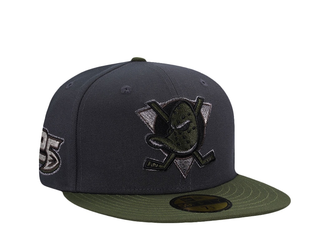 New Era Anaheim Ducks 25th Anniversary Hunter Green Two Tone Edition 59Fifty Fitted Cap