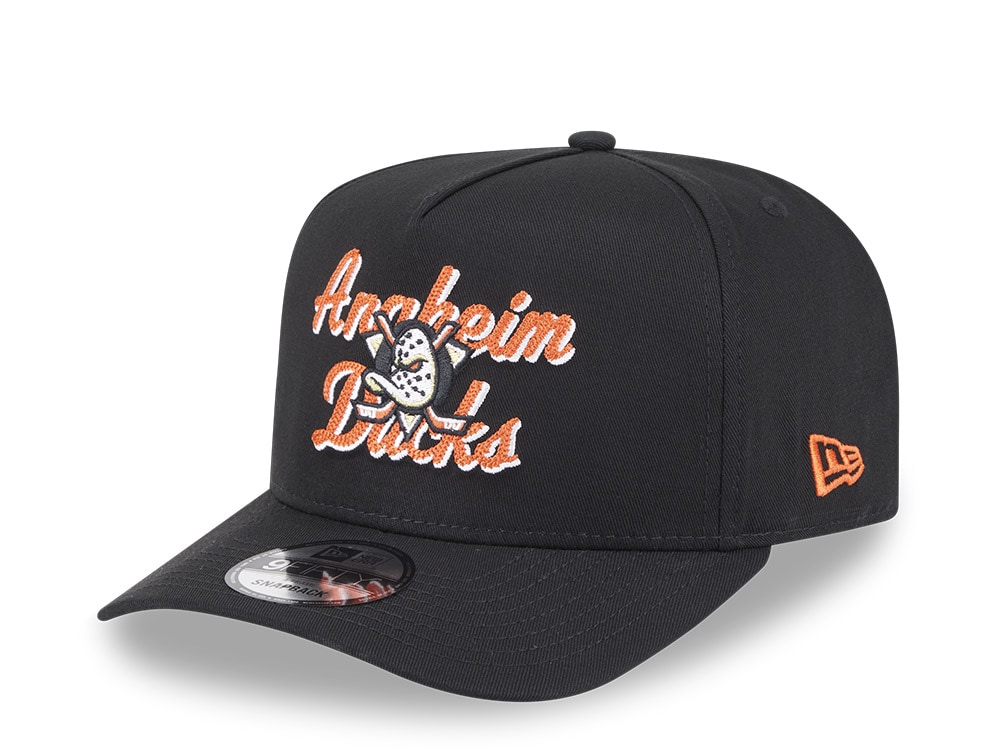 New Era Anaheim Ducks Chainstitch Black 9Fifty A Frame Snapback Cap