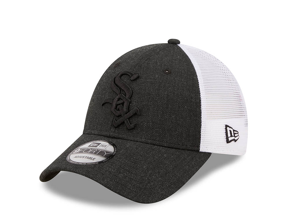 New Era Chicago White Sox Black Home Field Edition 9forty Trucker Strapback Cap