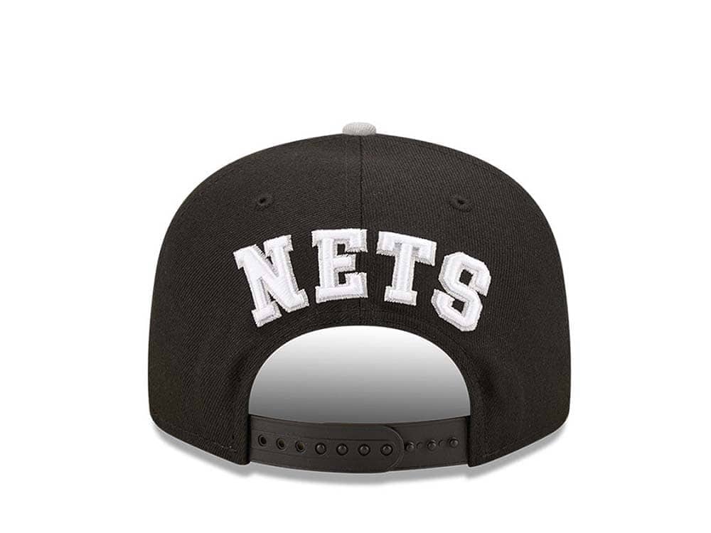 New Era Brooklyn Nets Team Arch Gray and Black 9Fifty Snapback Cap