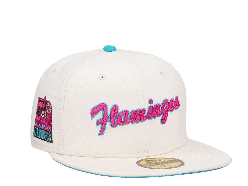 New Era Miami Beach Flamingos Vice Chrome Edition 59Fifty Fitted Cap