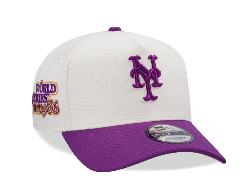 New Era New York Mets World Series 1986 Chrome Two Tone Edition 9Forty A Frame Snapback Cap
