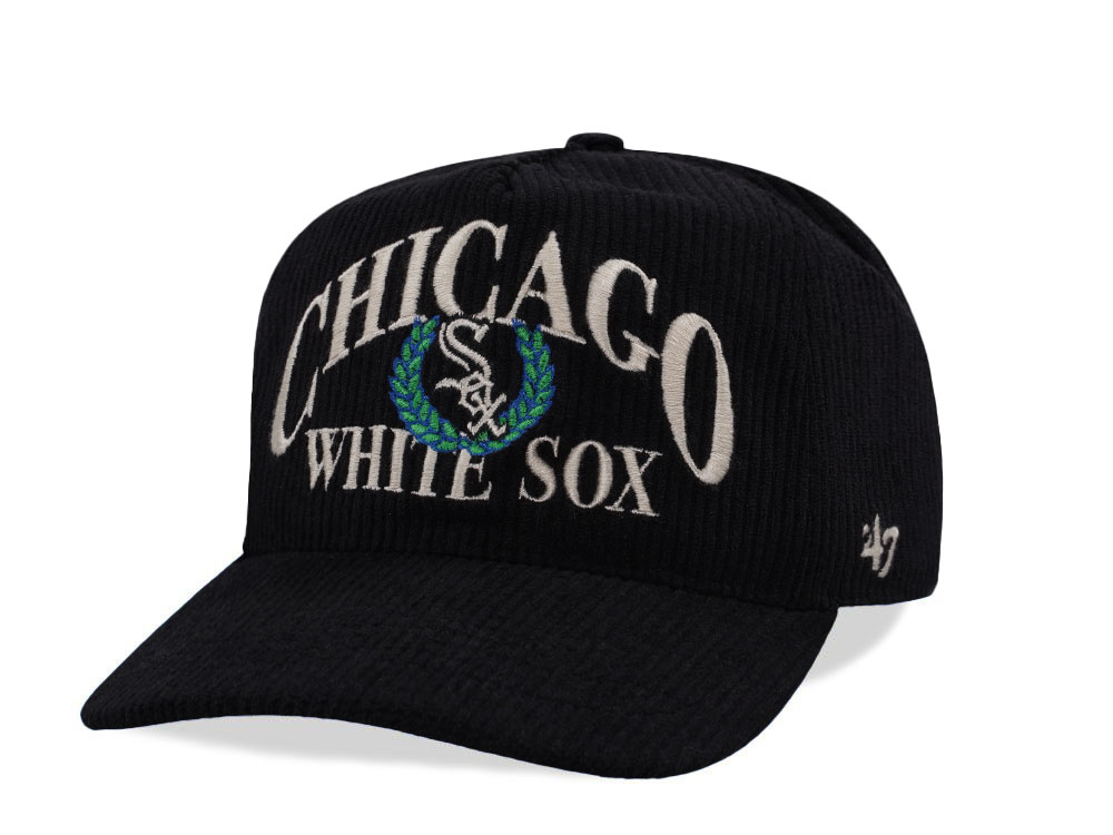 47Brand Chicago White Sox Black Pitchout Cord Edition Snapback Cap