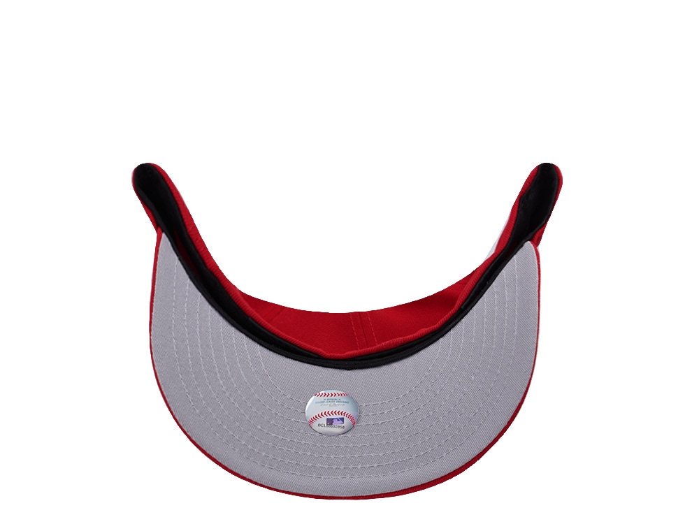 New Era Los Angeles Dodgers World Series 2025 Scarlet Red Prime Edition 59Fifty Pre Curved Fitted Cap
