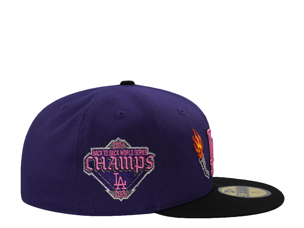 New Era Los Angeles Dodgers World Series Champions 2024 Purple Two Tone Edition 59Fifty Fitted Cap