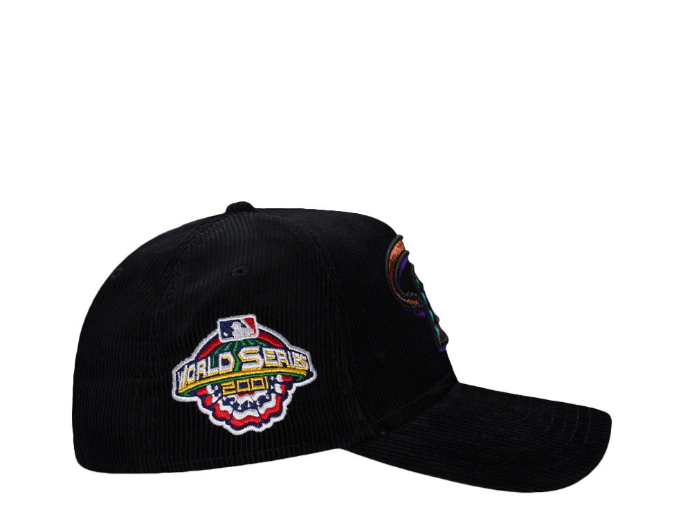 New Era Arizona Diamondbacks World Series 2001 Black Throwback Corduroy Edition 9Forty A Frame Snapback Cap