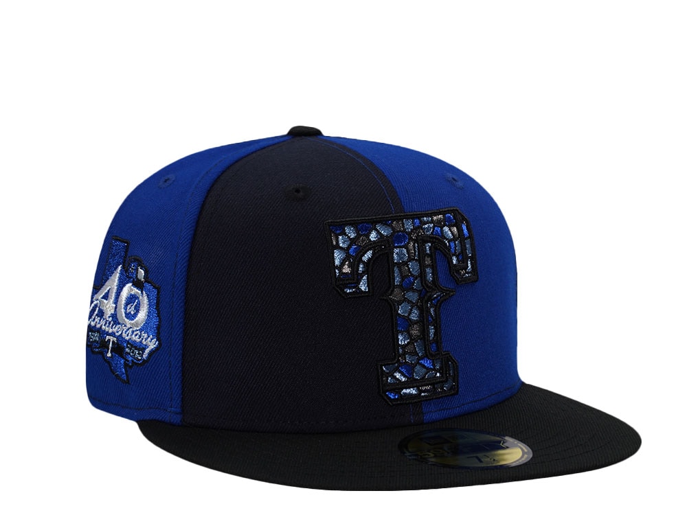 New Era Texas Rangers 40th Anniversary Blue Pinwheel Edition 59Fifty Fitted Cap