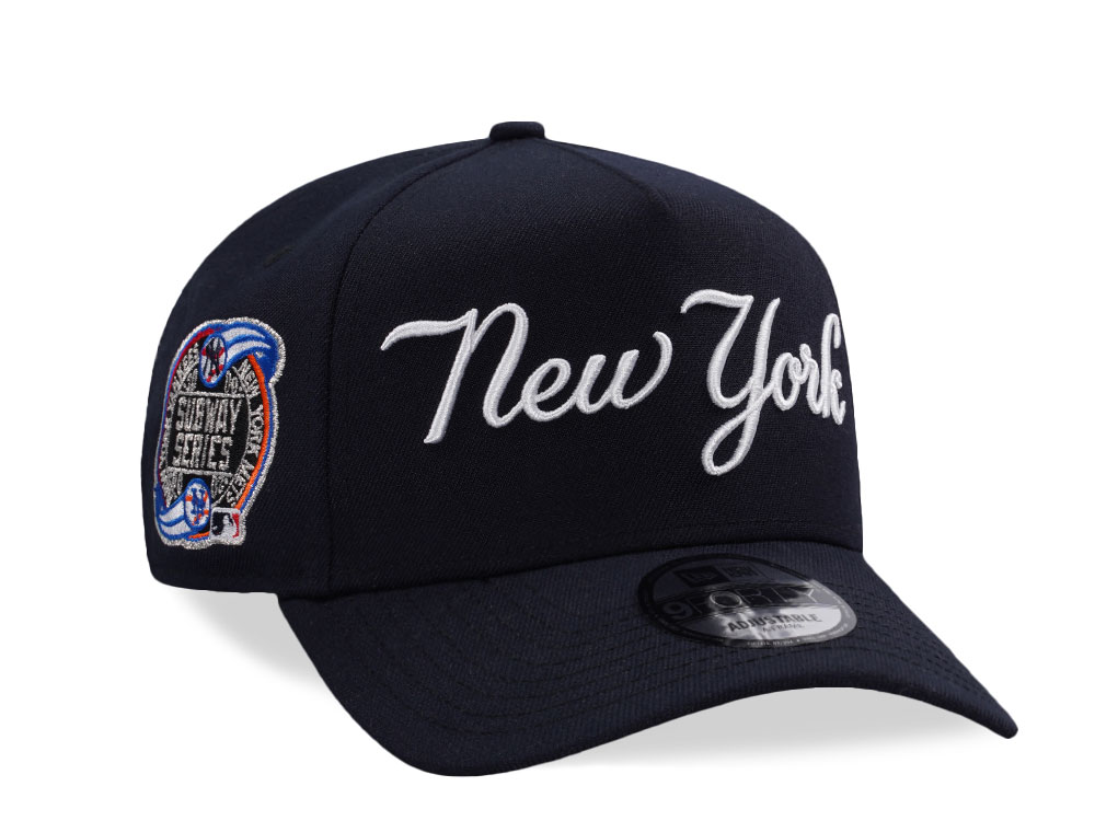 New Era New York Yankees Subway Series Navy Script Edition 9Forty A Frame Snapback Cap