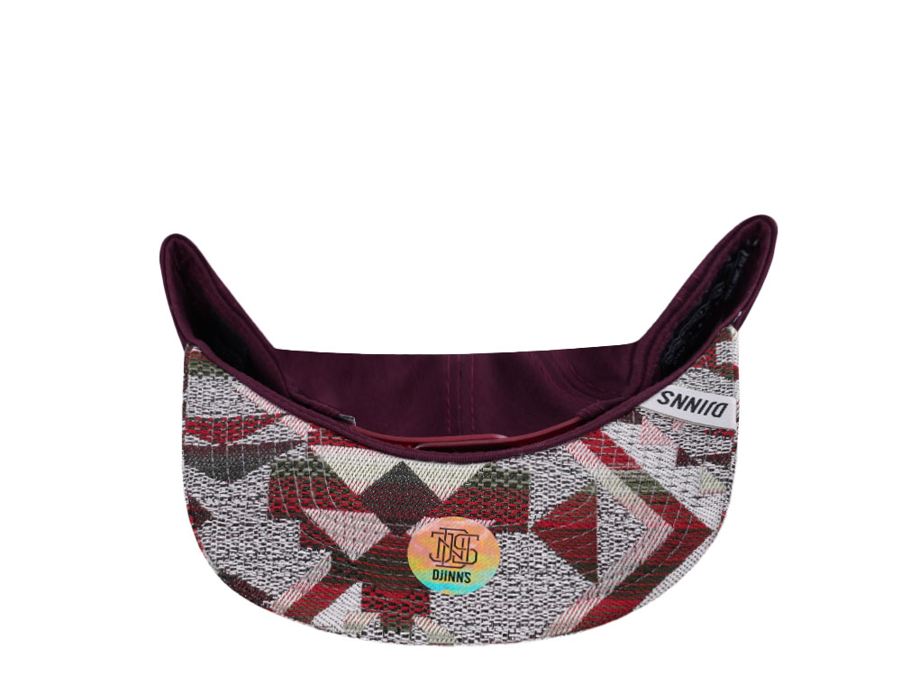 Djinns Rubber Aztec Wine 6 Panel Snapback Cap