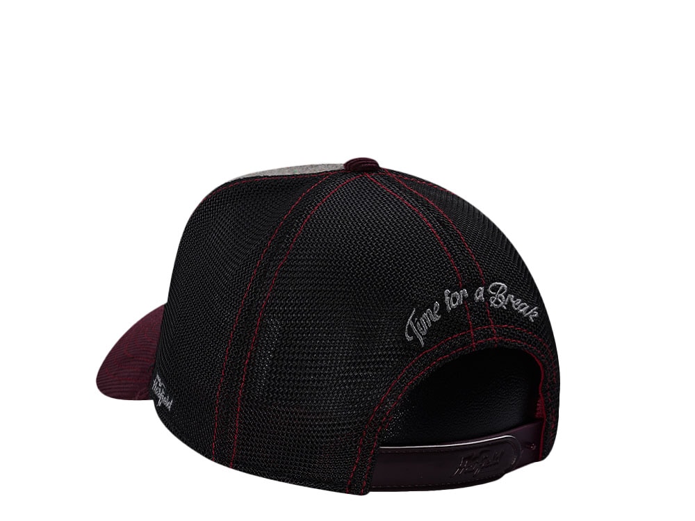 Hatfield Chocolate Beaver Burgundy Gray Trucker Snapback Cap
