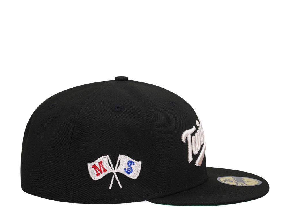 New Era Minnesota Twins Black Throwback Edition 59Fifty Fitted Cap