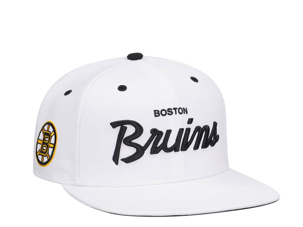 47Brand Boston Bruins White Crosstown Pop Captain Snapback Cap