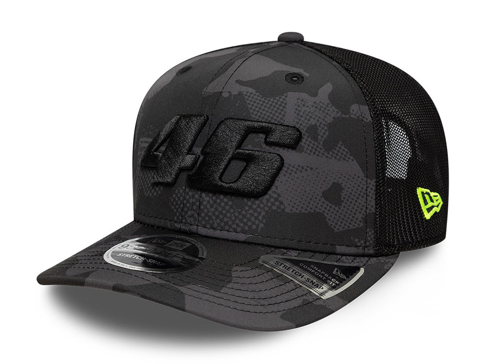 New Era Vr46 Dark Camo 9Seventy Trucker Snapback Cap