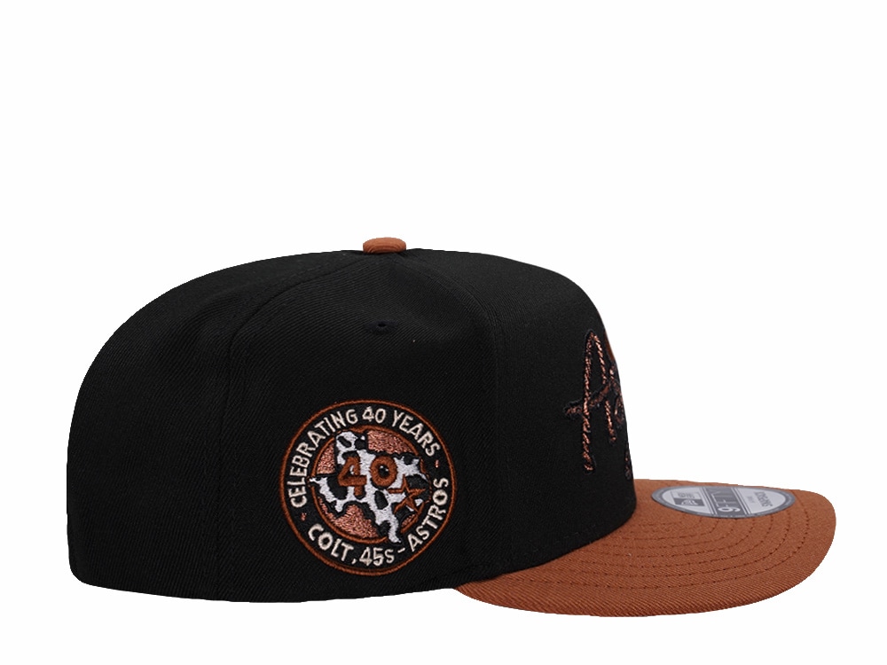 New Era Houston Astros 40th Anniversary Lasso Black Two Tone Edition 9Fifty A Frame Snapback Cap