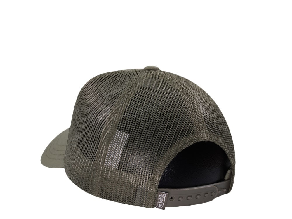 Von Dutch Oval Patch Olive Trucker Snapback Cap