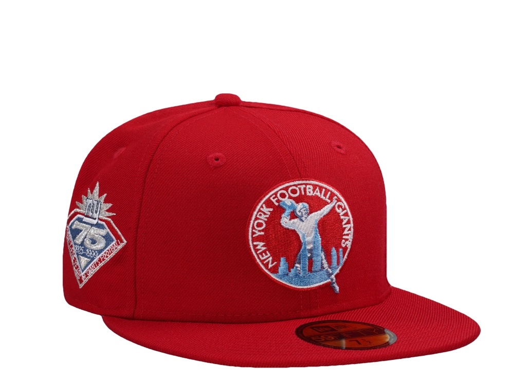 New Era New York Giants 75th Anniversary Wool Scarlet Throwback Edition 59Fifty Fitted Cap