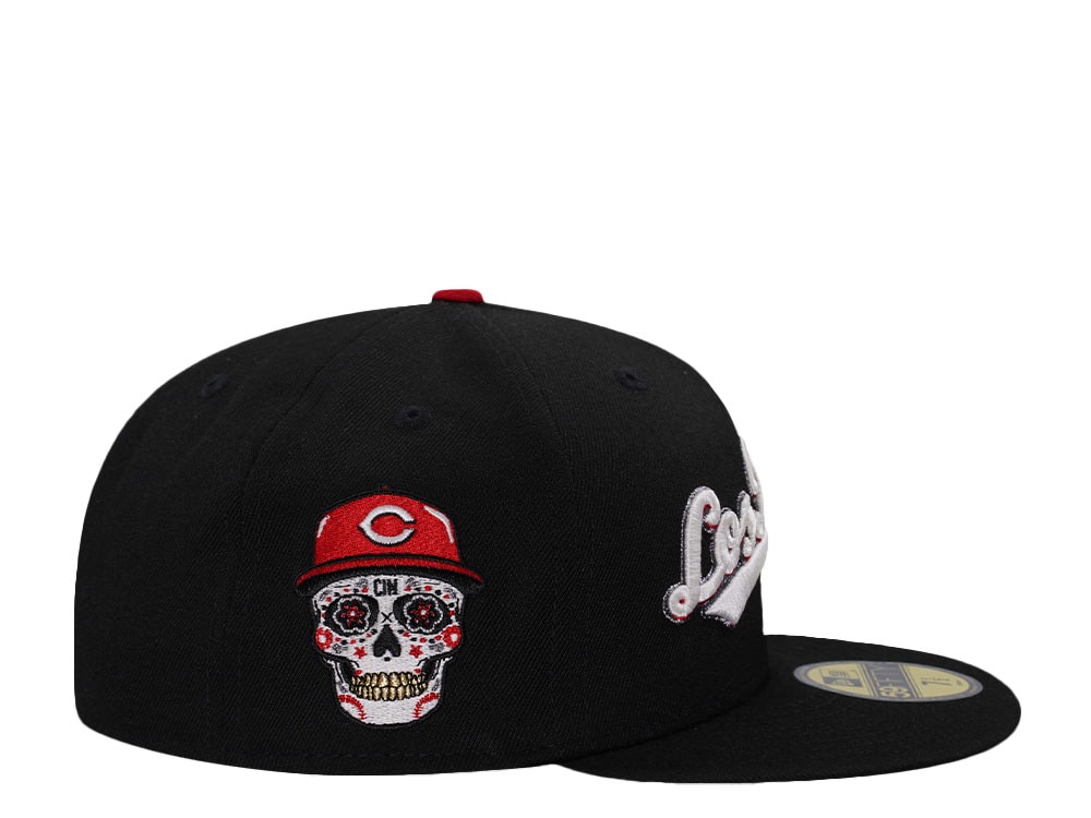 New Era Cincinnati Reds Skull Black Glow Prime Edition 59Fifty Fitted Cap
