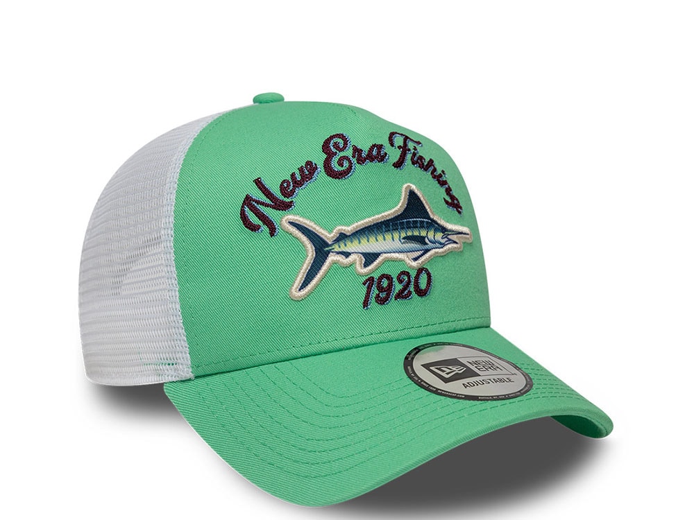 New Era Fishing Green 9Forty A Frame Trucker Snapback Cap