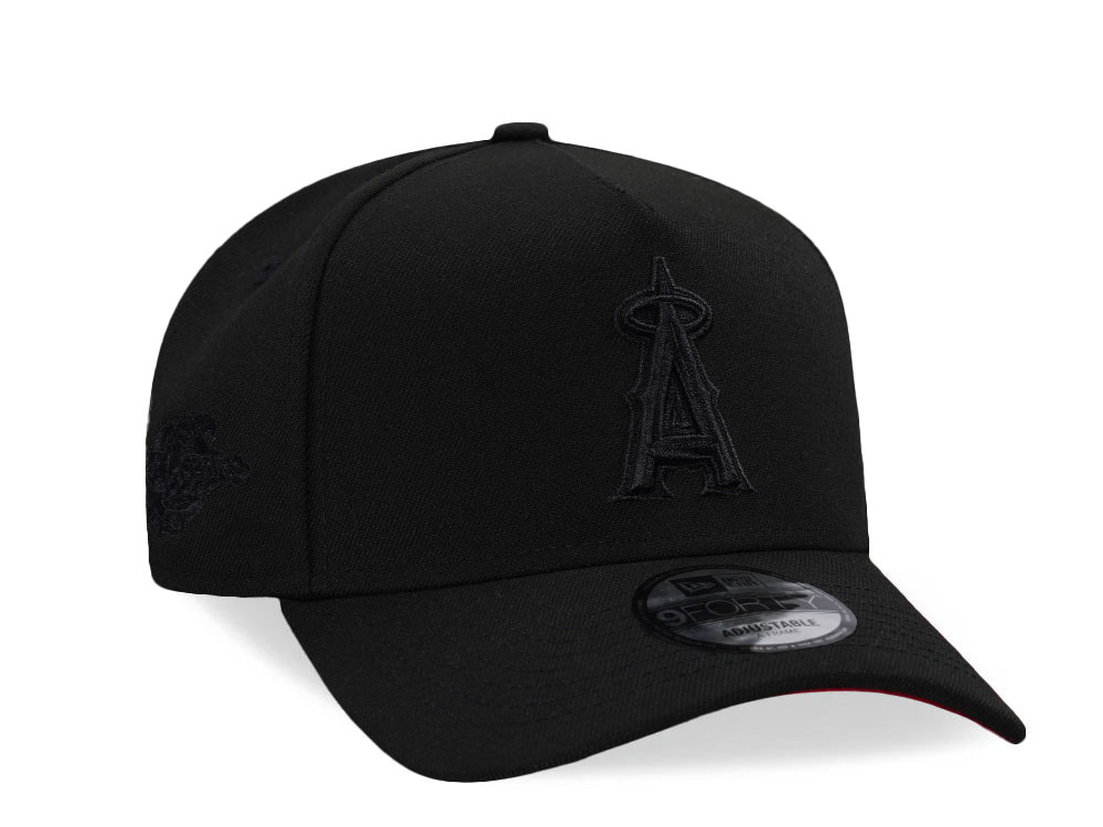 New Era Anaheim Angels World Series 2002 Black Out Red Edition 9Forty A Frame Snapback Cap