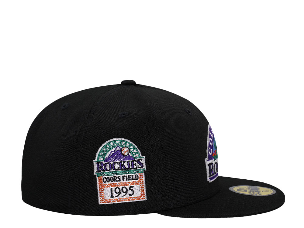 New Era Colorado Rockies Coors Field Black Throwback Edition 59Fifty Fitted Cap