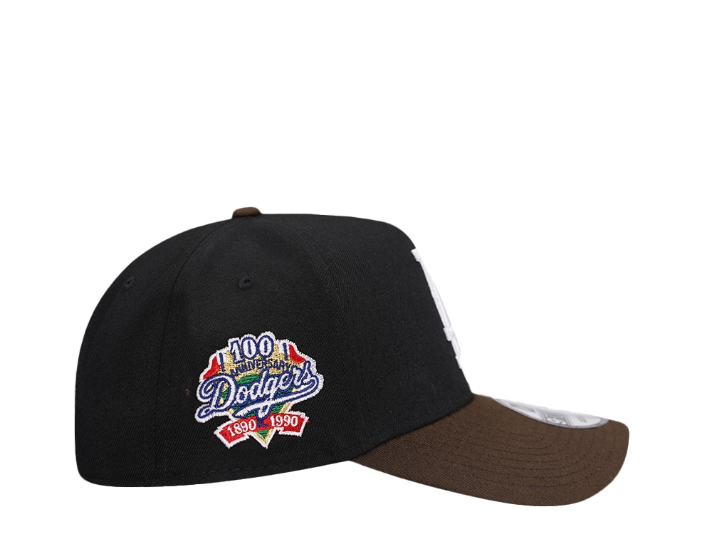 New Era Los Angeles Dodgers 100th Anniversary Black Two Tone Throwback 9Forty A Frame Snapback Cap